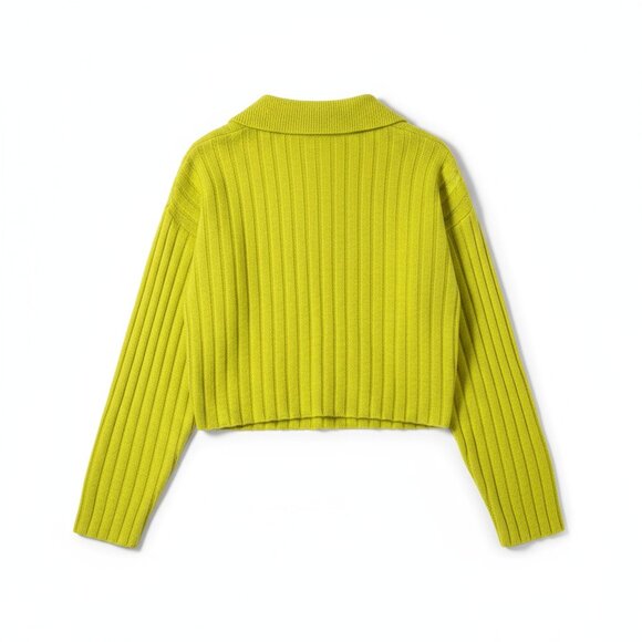 Wild Fable Yellow Cropped Collared Button Up Women's Cardigan Size Medium - Picture 3 of 12